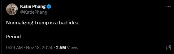 Normalizing Trump is a bad idea. 

Period.