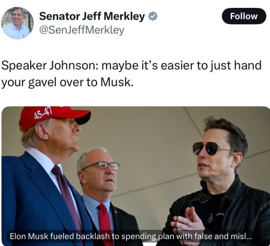 Speaker Johnson: maybe it's easier to just hand your gavel over to Musk.